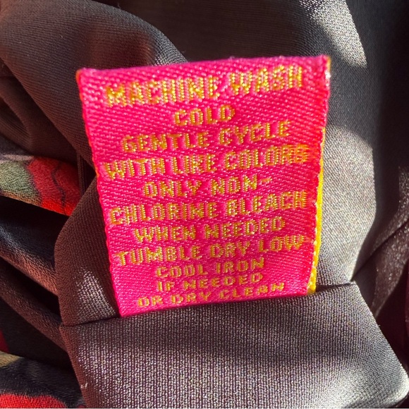 Catherine Malandrino High Low Maxi Dress Black W/Red And Yellow Floral Print, S - Picture 9 of 9